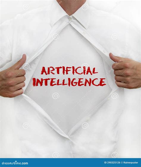 Man Opens His Shirt To Reveal the Words Artificial Intelligence Stock