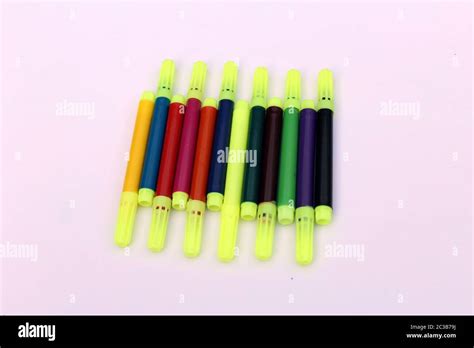 multi color marker isolated on white background Stock Photo - Alamy
