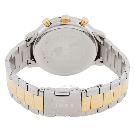 Timex Chicago Chronograph Quartz Blue Dial Two-Tone Men's Watch ...