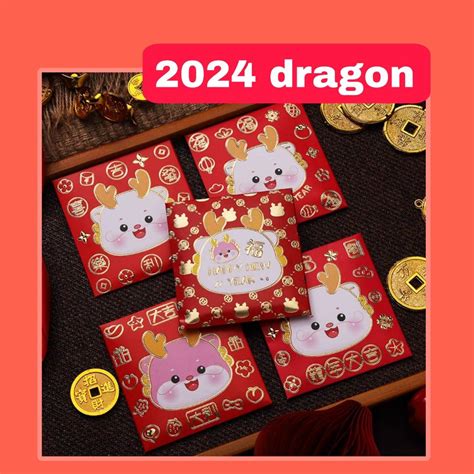 Preorder Cute Aesthetic Adorable 2024 Dragon Year Red Packet Ang Bao