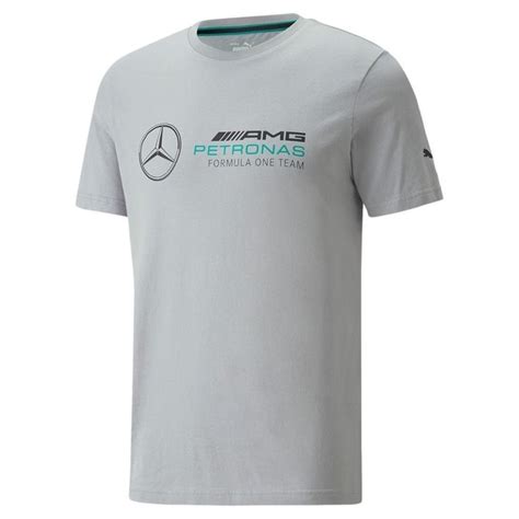 Camiseta Puma Mercedes Amg Petrona Mapf Ess Logo Masculino Cinza