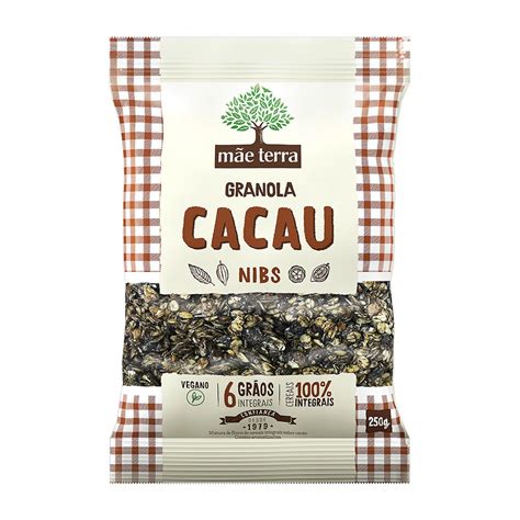 Granola Cacau Nibs M E Terra Vegana Gr Os Integrais Fonte Fibras