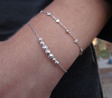 Silver Bracelet Thin Silver Bracelet Dainty Silver Chain Etsy