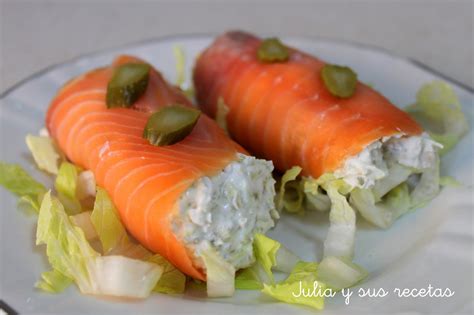 JULIA Y SUS RECETAS Rollitos de salmón y queso