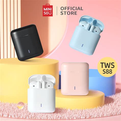 Jual Miniso Tws Bluetooth Earphone Setengah In Ear Macaron Lucu Dan