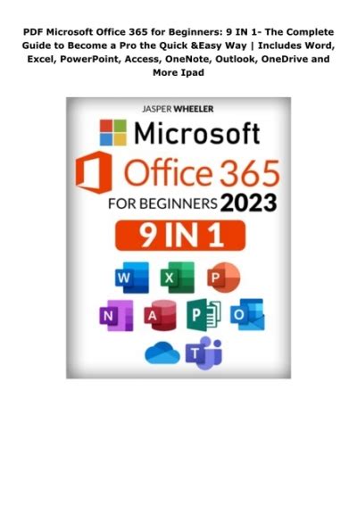 Pdf Microsoft Office 365 For Beginners 9 In 1 The Complete Guide To