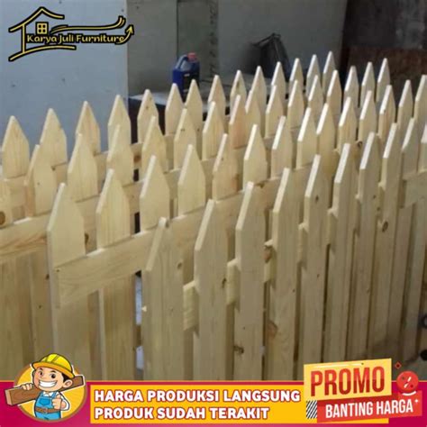 Jual Pagar Kayu Jati Belanda Dekorasi Taman Minimalis X Cm