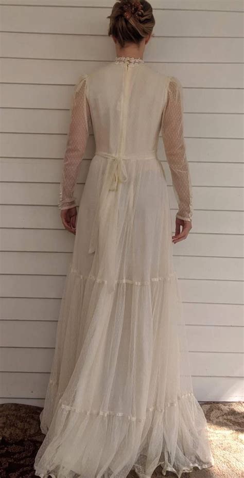 Gunne Sax Wedding Dress Ivory Lace Gown Bridal Victorian Etsy Ivory