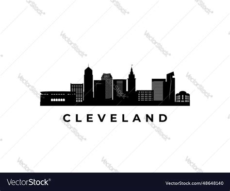 Cleveland skyline travel famous Royalty Free Vector Image