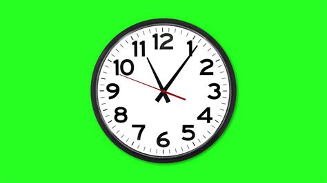 4k Green Screen Wall Clock Time Lapse Very Fast Clock 12 Hour