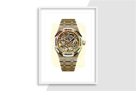 Audemars Piguet Royal Oak Yellow Gold & Rainbow Gem-set Painted ...