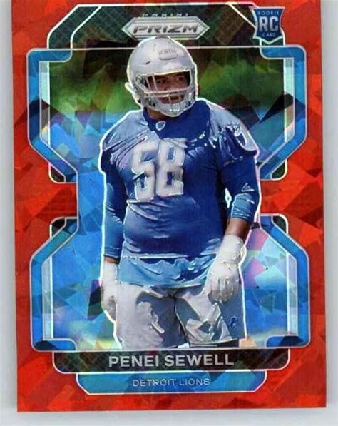 Amazon 2021 Panini Prizm Prizm Red Ice 429 Penei Sewell RC Rookie