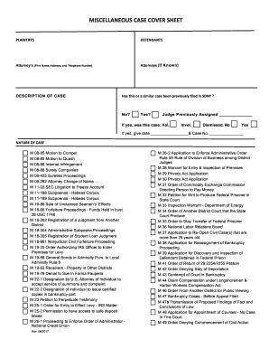 Sdny Civil Cover Sheet Fill Online Printable Fillable Blank