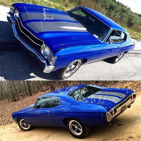 1971 Chevy Chevelle Malibu Ss Blue Cobalt Classic American Muscle Cars