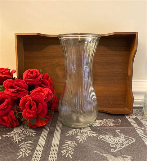 Clear Vintage Hoosier Glass Vase 4087 A Etsy