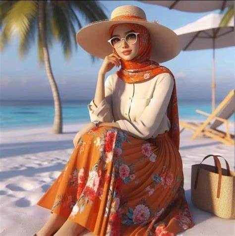 Pin By Asiyat On Hijab Cartoon Muslims In 2024 Beach Girl Pretty