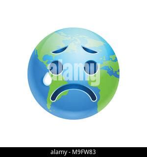 A Crying Earth Cartoon Illustration Stock Vector Image Art Alamy