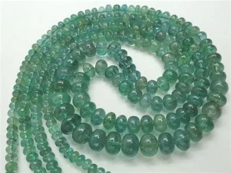 Precious Natural Zambian Emerald Gemstone Smooth Roundel Shape Stone