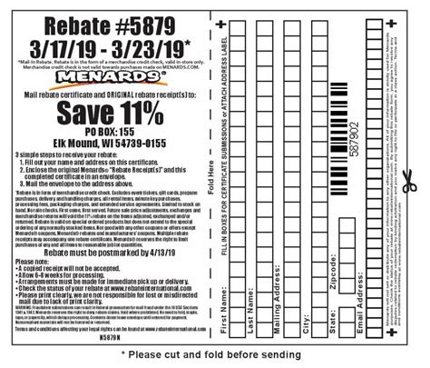 Menards 5879 Printable Rebate Forms - RebateForMenards.com