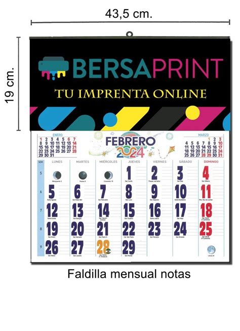 Calendarios De Pared Formato Grande Bersaprint