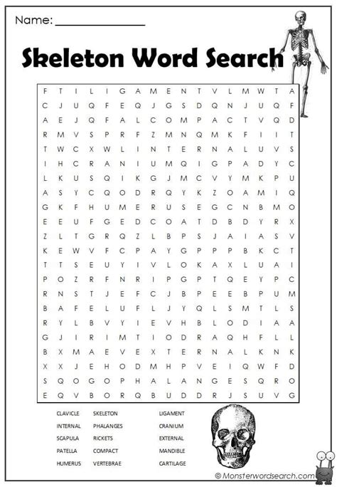 Check Out This Fun Free Skeleton Word Search Free For Use At Home Or