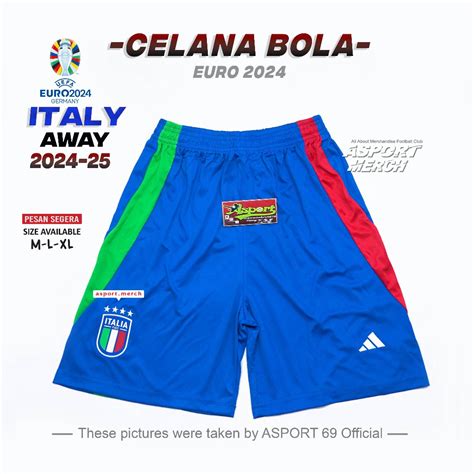 Jual Celana Bola Italy Away Biru Euro Shopee Indonesia