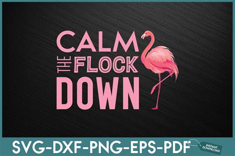 Calm The Flock Down Pink Flamingo Bird Graphic By Unique Idea