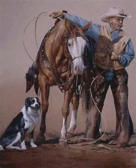 Cowboys Horse And Sheep Dog Cowboy Artwork Western Artist Cowboy Art