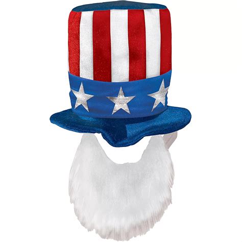 Uncle Sam Hat With Beard 11 12in X 13in Party City