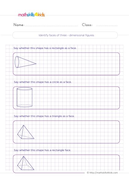 Mastering 3d Shapes Faces Edges And Vertices Worksheets For 4th Grade