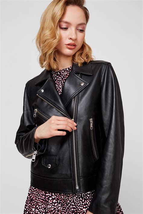 Женская черная кожаная куртка Tommy Hilfiger WW0WW32739 — FR Group