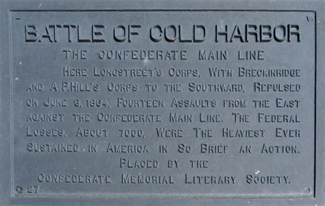 Battle of Cold Harbor - Confederate Main Line monument