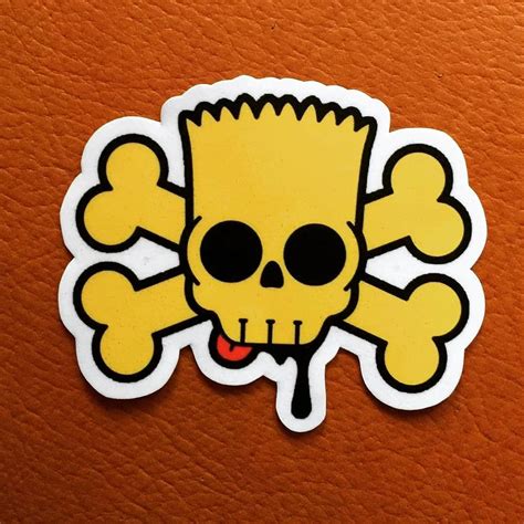 Bart Simpson Skull Sticker See More Like This On Just Cool Stickers