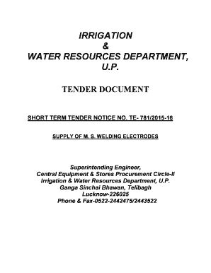 Fillable Online Irrigation Up Nic Irrigation Water Resources Department