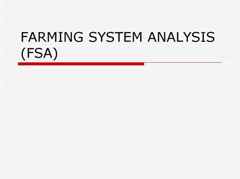 Farming System Analysis Fsa Ppt Download