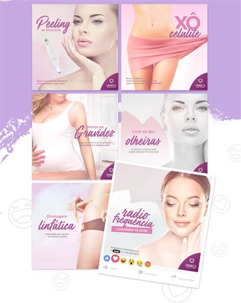 Únnica Estética e Bem Estar Social Media on Behance Diseño de