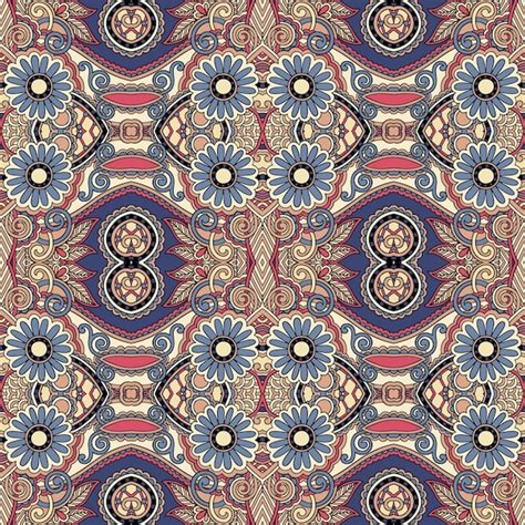 Premium Vector Geometry Vintage Floral Seamless Pattern