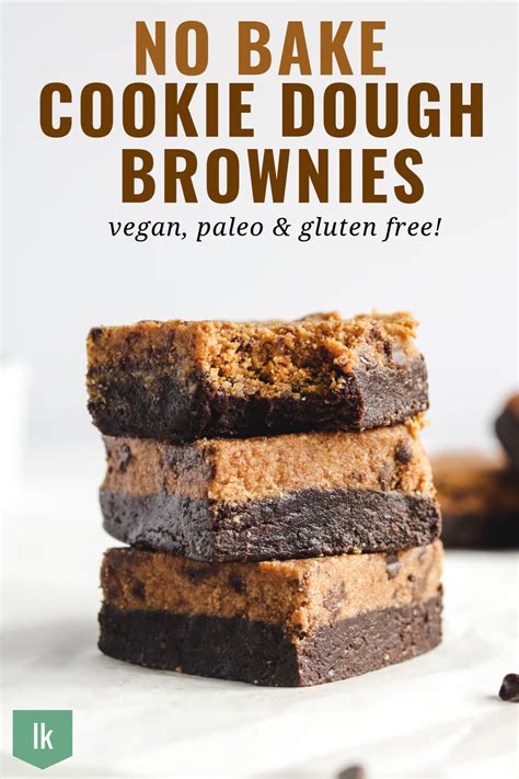 No Bake Cookie Dough Brownies Vegan Paleo Gf Okonomi Kitchen No