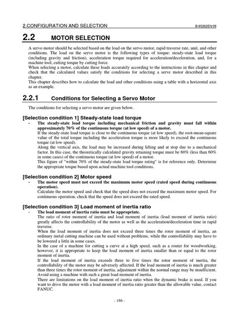 FANUC Servo Motor Selection | PDF | Friction | Torque