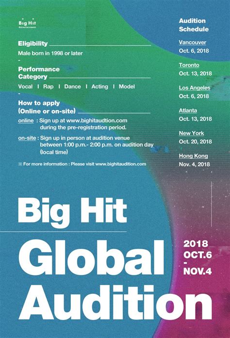 Bts Big Hit Entertainment Plans Global Auditions Hab