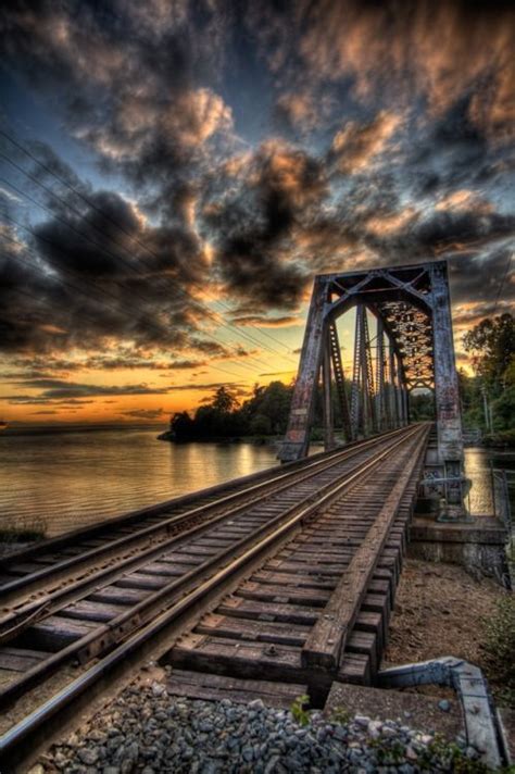 Old Railroad Bridge Over The Capilano River Vancouver Bc Canada