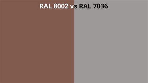 RAL 8002 Vs 7036 RAL Colour Chart UK