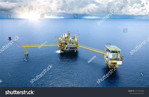 Aerial View Industrial Offshore Oil Rig Stock Photo 1217525038 | Shutterstock