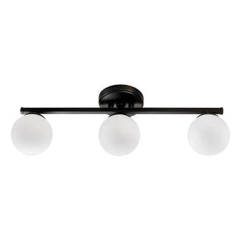 LUZ DESING Plafon 4 Luces Barral Elyn Negro Globo Opal 15cm Led E27