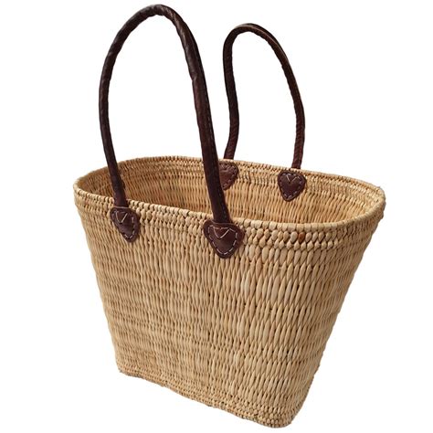 Shaped Oblong Bulrush French Market Basket