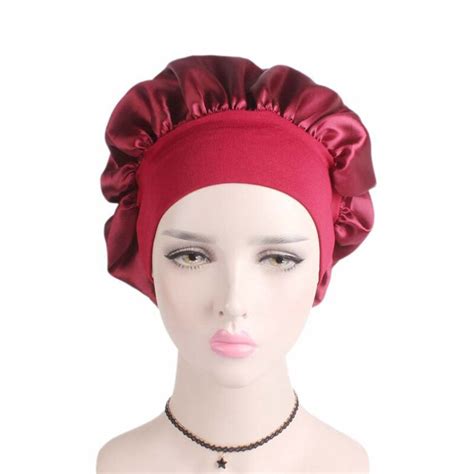 Women Satin Sleep Cap Full Coverage Soft Night Sleep Hat Cap