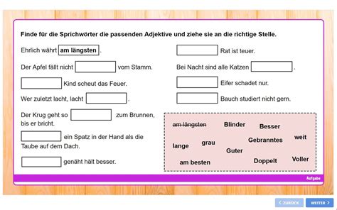 Adjektive Interaktive Übungen Zum Wiederholen Und F