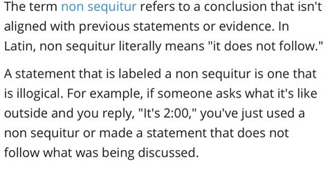 Non Sequitur Examples And Definition Non Sequitur Heres The Thing Definitions