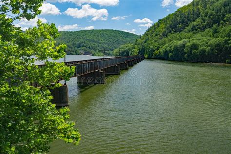 Railroad Bridge Over the James River Stock Image - Image of appalachia ...