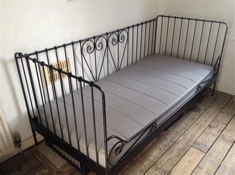 Ikea Meldal Black Metal Daybed With Ikea Sultan Mattress In Battersea